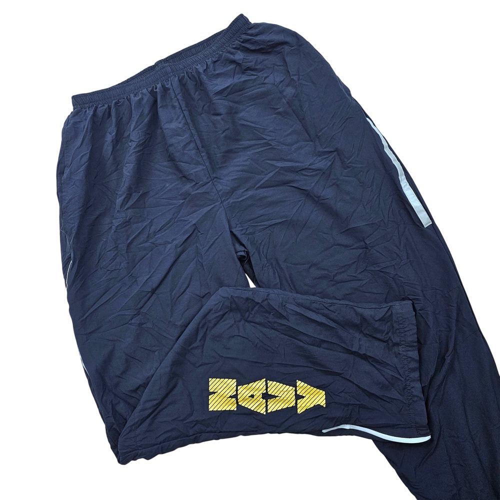 US Navy Running Track Pants Mens Medium Long‎ Blue Yellow PT Wind Pants Military